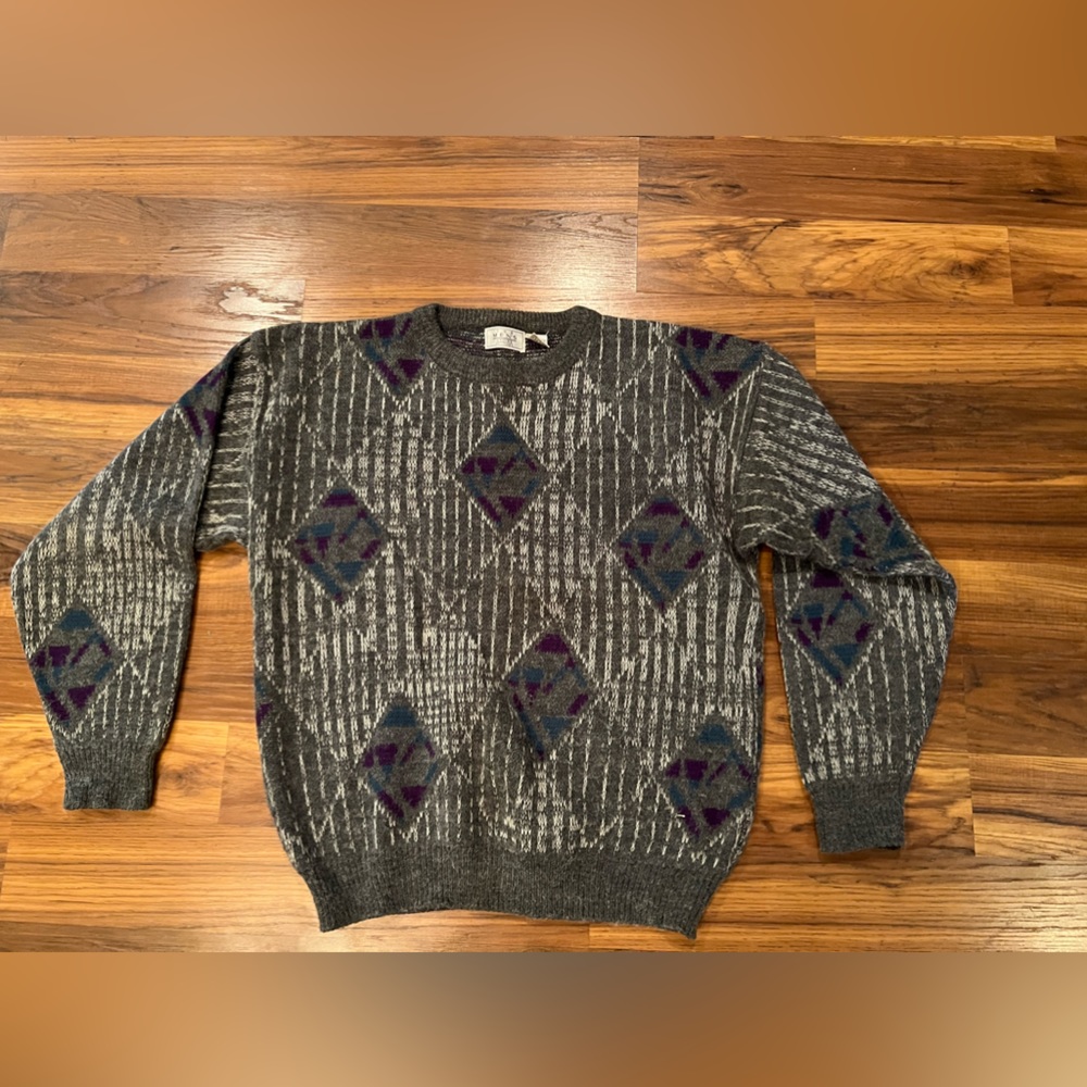 Men vintage sears purple sweater size large